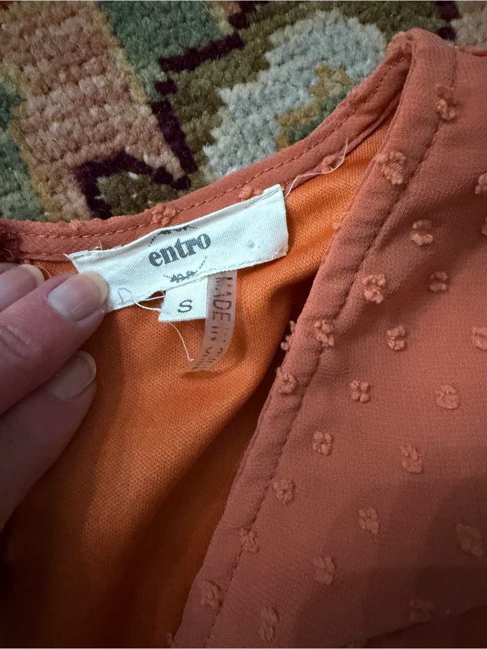 Entro Rust Swiss Dot Ruffle Romper Size Small - Picture 3 of 4